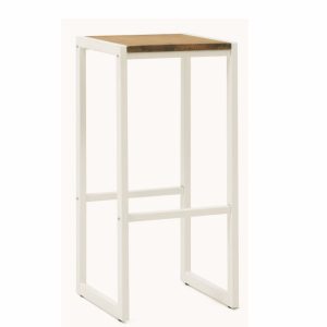 Taburete alto blanco