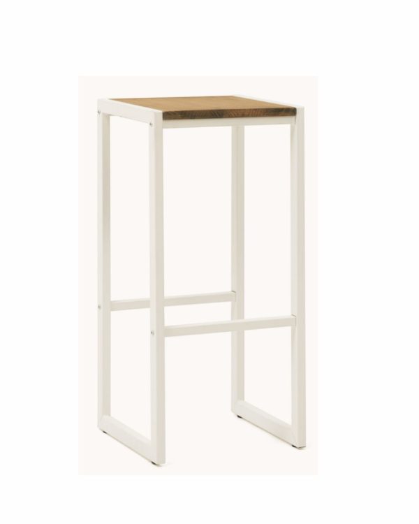 Taburete alto blanco