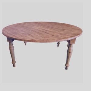 Mesa redonda rústica de madera