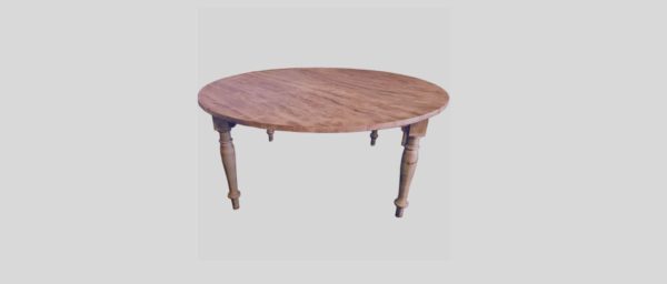 Mesa redonda rústica de madera